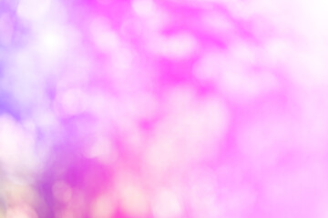 Colorful bokeh background. Business blurry wallpaper. Abstract soft texture. Dreamy sunlights. Card decoration. Glamour backdrop. Pink