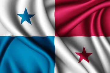 waving silk flag of Panama