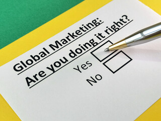 Obraz premium Questionnaire about marketing.