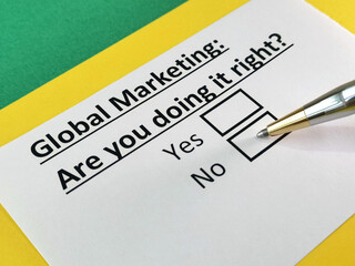 Obraz premium Questionnaire about marketing.