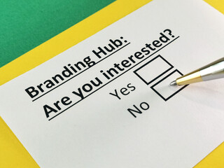 Obraz premium Questionnaire about marketing.