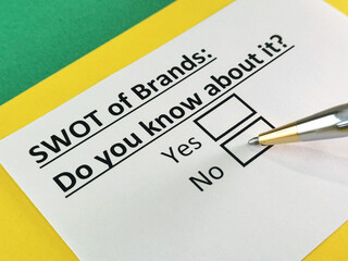 Obraz premium Questionnaire about marketing.
