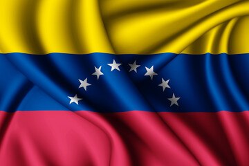 waving silk flag of Venezuela
