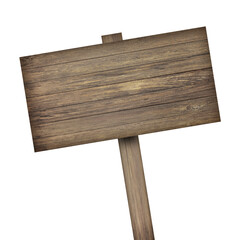 Wooden sign isolated on a white background.