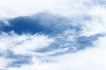Bright blue sky with white clouds