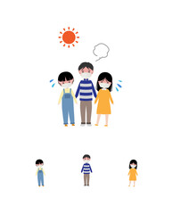 熱中症になりかけている子供たち
