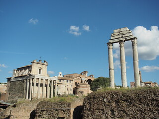 Temple of Saturn Corinthian Columns Roman Forum Rome Italy, Rome, Italy