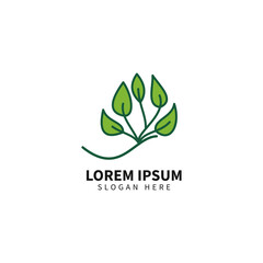 Tree leaf logo design template, vegan