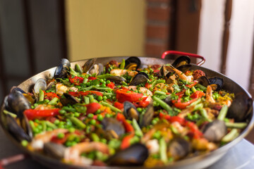 Paella with seafood