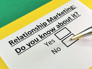 Obraz premium Questionnaire about marketing.
