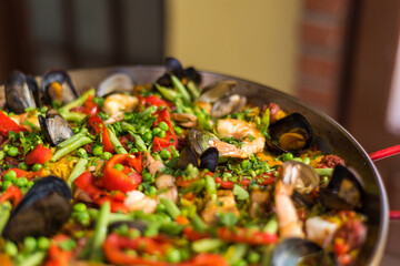 Paella with seafood