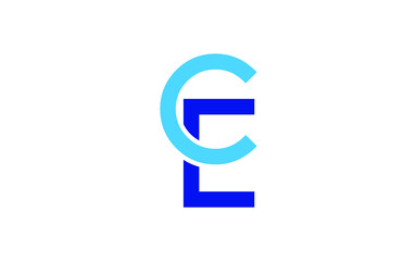 CE or EC Letter Initial Logo Design, Vector Template