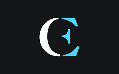 CE or EC Letter Initial Logo Design, Vector Template