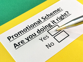 Obraz premium Questionnaire about marketing.