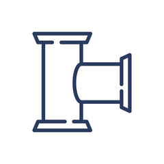 Oil pipeline thin line icon. Pipe, gasoline, petroleum isolated outline sign. Oil and gas industry concept. Vector illustration symbol element for web design and apps