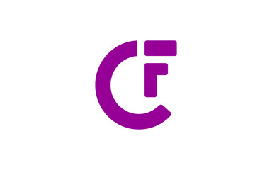 Obraz premium CF or FC Letter Initial Logo Design, Vector Template