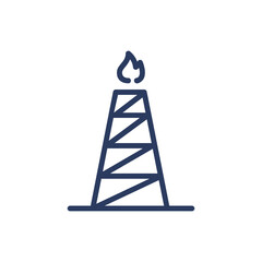 Oil plant thin line icon. Power, energy, petroleum isolated outline sign. Oil and gas industry concept. Vector illustration symbol element for web design and apps