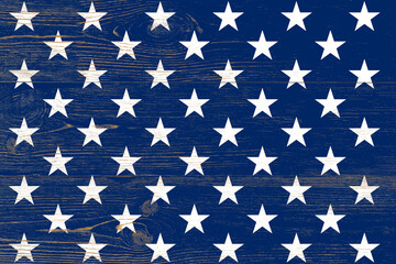 white stars painted over blue wooden planks, united states patriotic background
