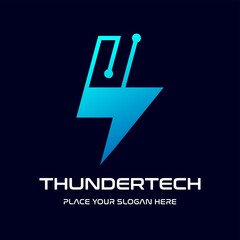 Thunder technology vector logo template. This design use electricity symbol. Suitable for industrial.