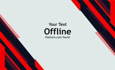 offline banner in red and white color 