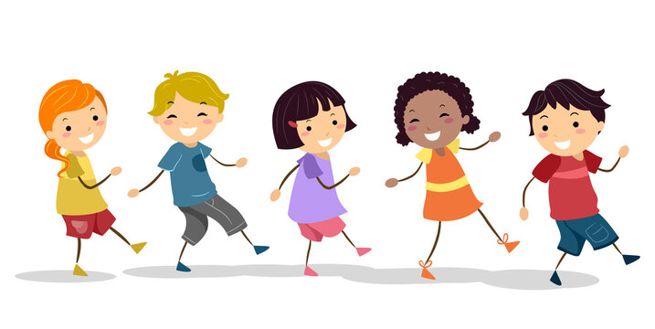Stickman Kids Backward Day Illustration