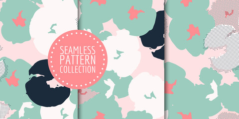 Floral seamless pattern collection. Vector design for paper, fabric, interior decor and cover