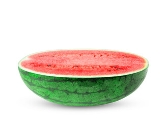 half of watermelon isolated on white background.