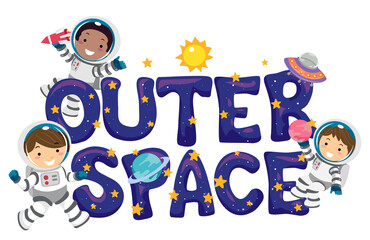 Stickman Kids Astronaut Outer Space Illustration © BNP Design Studio