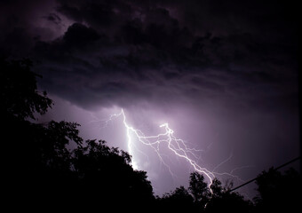lightning in the night sky