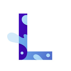 L Letter water splash vector template. This design use liquid symbol. Suitable for nature.