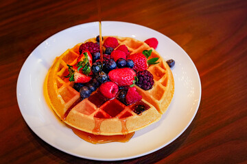 cake with fruits and berries