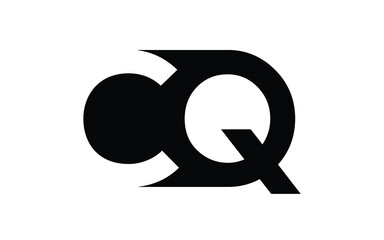 CQ or QC Letter Initial Logo Design, Vector Template