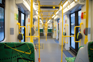 Naklejka premium Empty Melbourne Tram During Coronavirus Restrictions