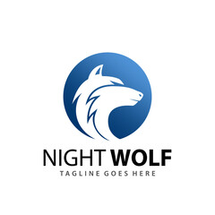 Abstract Wild Wolves Logo Design Vector Illustration