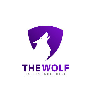 Abstract Wolf Shield  Icon Logo Design Vector Illustration