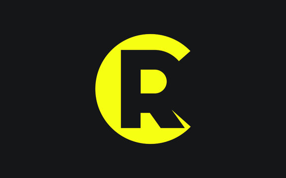 CR or RC Letter Initial Logo Design, Vector Template