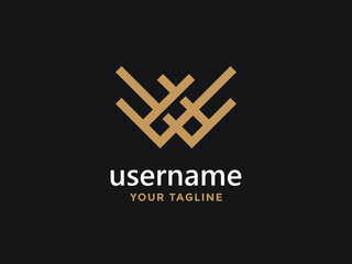 Luxury letter w logo design, abstract universal symbol for any related business
