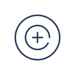 Obraz premium Focus thin line icon. Circle with cross, center, crosshair isolated outline sign. Target, accuracy, goal concept. Vector illustration symbol element for web design and apps