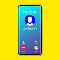 Incoming Call Interface Phone Call Vector