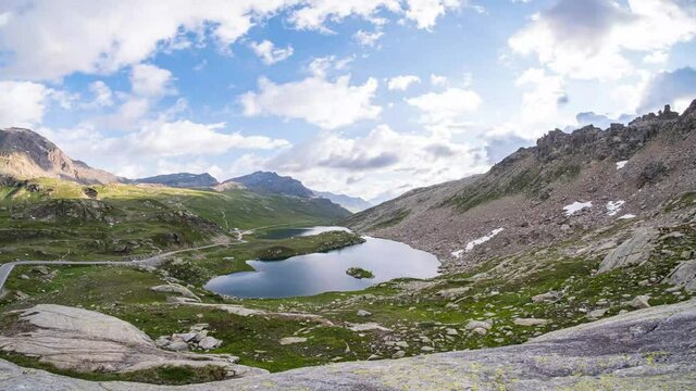 timelapse of clouds in the moutains, location colle del nivolet.