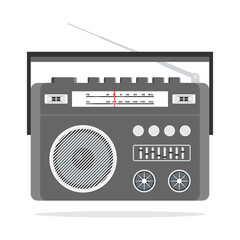 Radio icon vector, Old retro Receiver Illustration
