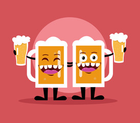 Bottle of beer cartoon design