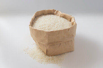 Fototapeta na wymiar rice on a wooden table