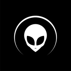 Alien icon isolated on dark background