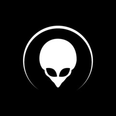 Alien icon isolated on dark background