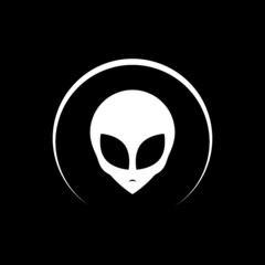 Alien icon isolated on dark background