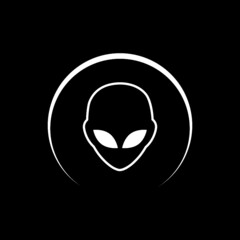 Alien icon isolated on dark background