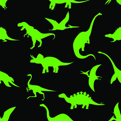 
Dinosaurs, seamless pattern, vector illustration