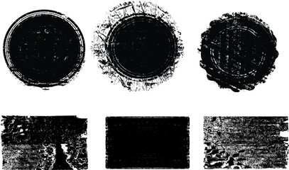 Grunge post Stamps Collection, Circles. Banners, Insignias , Logos, Icons, Labels and Badges Set . vector distress textures.blank shapes.