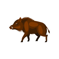 
Wild boar, wild animal on a white background vector illustration